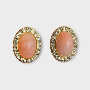 Kenneth Jay Lane Cabochon Earrings in Peach
